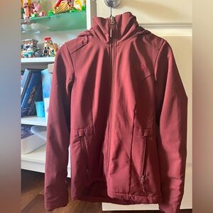 The northface burgundy fleece lined jacket
